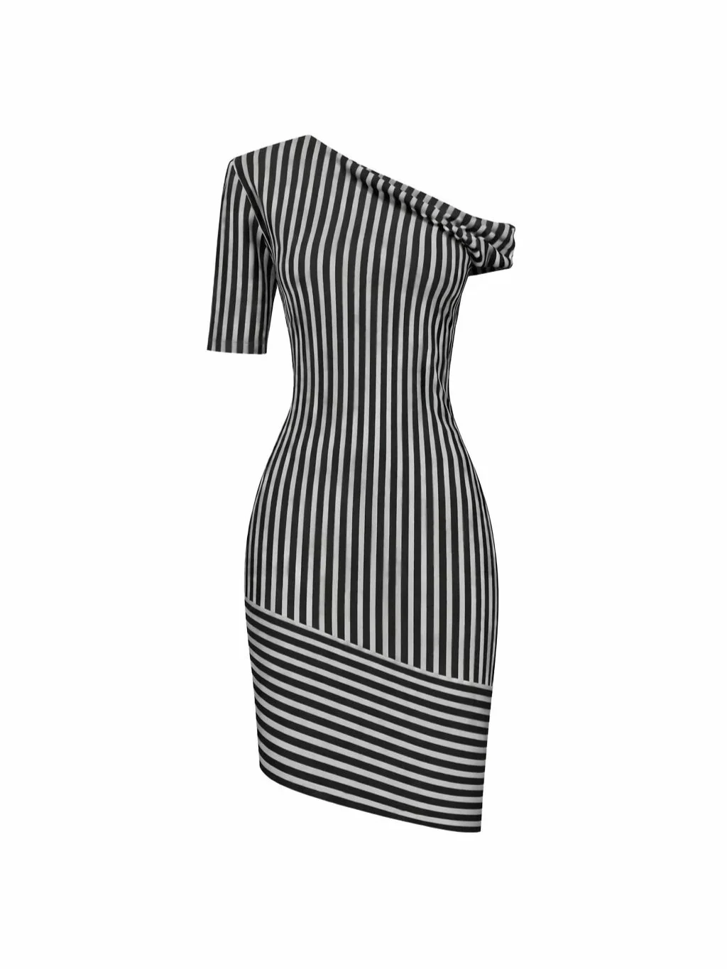 Olive Dress - Gunpowder Stripe