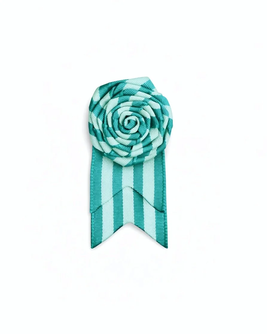 Ribbon Rosette - Teal / Seafoam