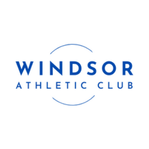 Windsor Athletic Club logo in blue text with curved lines above and below.