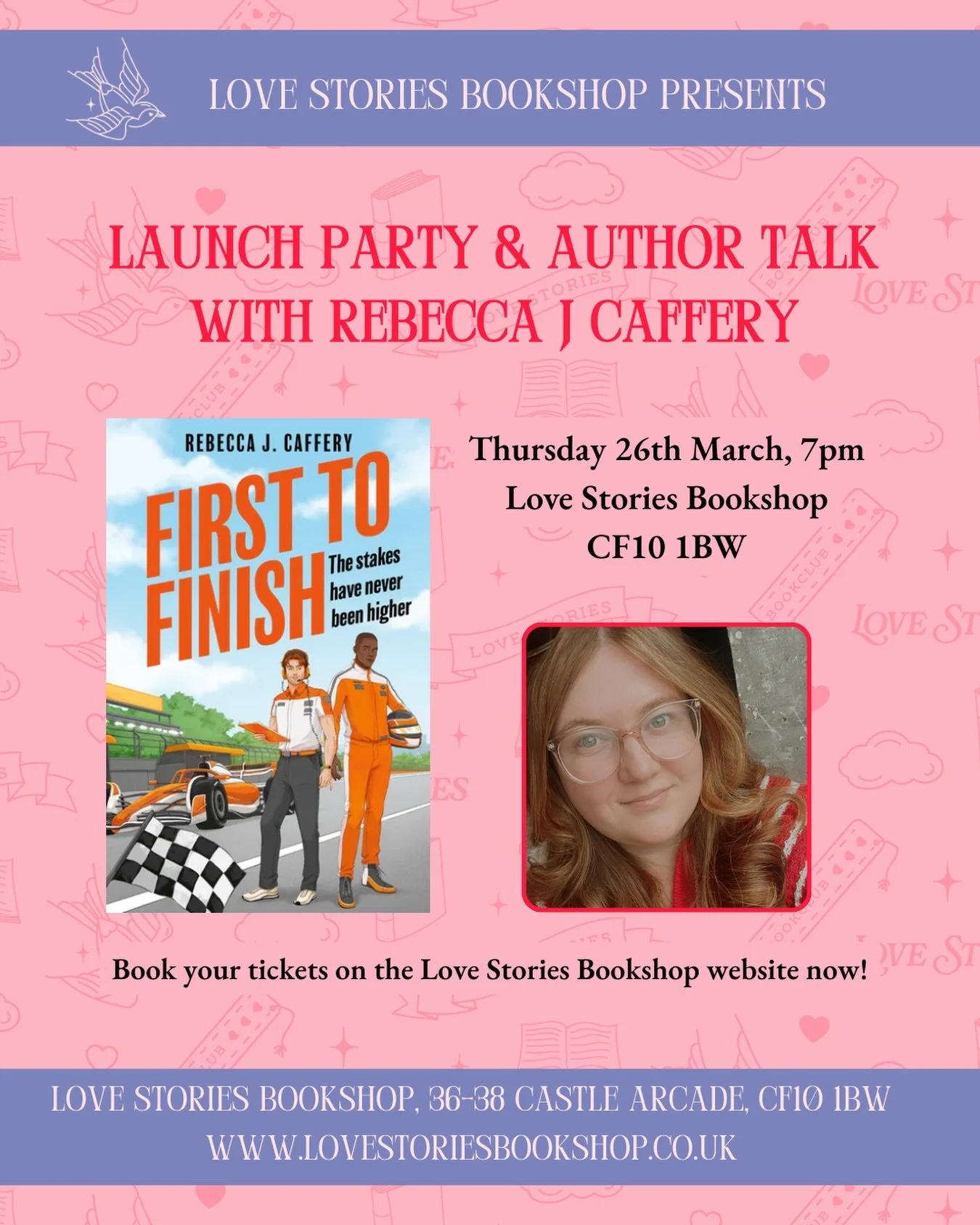 Our first ever author event at our little shop! 🥹

We are SO excited to host @rjcafferyauthor for the launch of her latest novel First to Finish at Love Stories Bookshop on Tuesday 26th March at 7pm.

We&rsquo;re going to be chatting all things spor