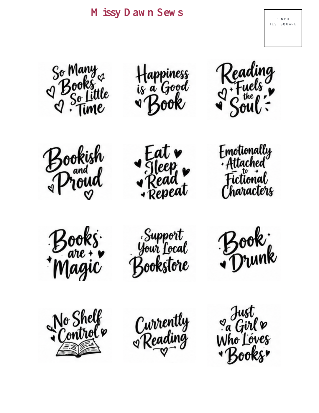 Just One More Chapter — Bag Charm PDF