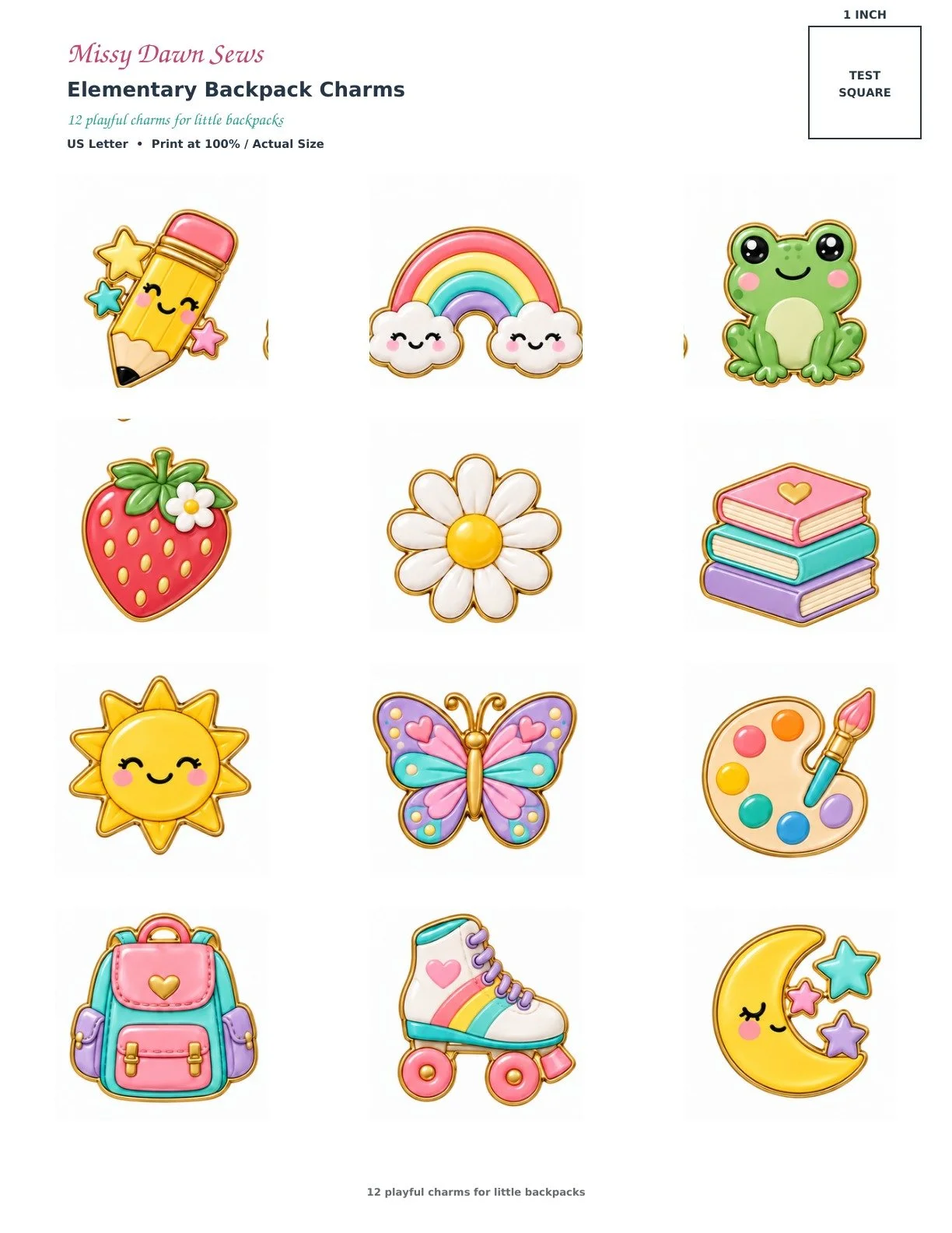 Elementary Backpack — Bag Charm PDF