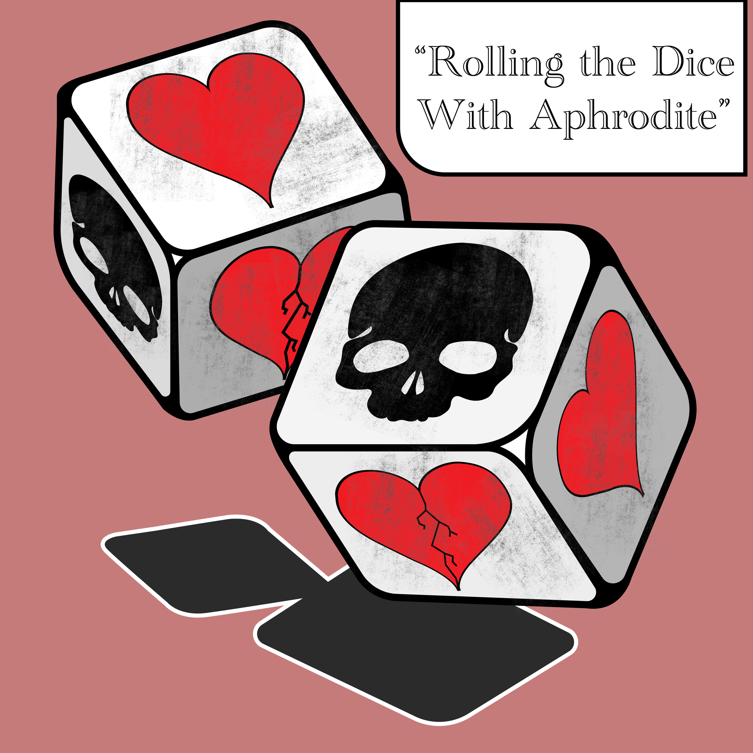 "Rolling the Dice with Aphrodite" - A vector creation I made to bring these lyrics to an image. Original song is "Drinking with Cupid" by Voila.
Aphrodite is the Greek Goddess of Love, Beauty, and Passion. To portray I combined a healed and in love h
