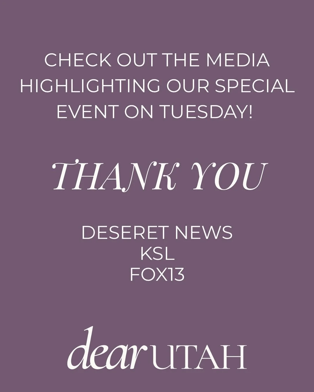 Check out the media highlighting our special event on Tuesday! Thank you to those who provide a platform for our message! ✉️ You can read these articles at the links in our bio.