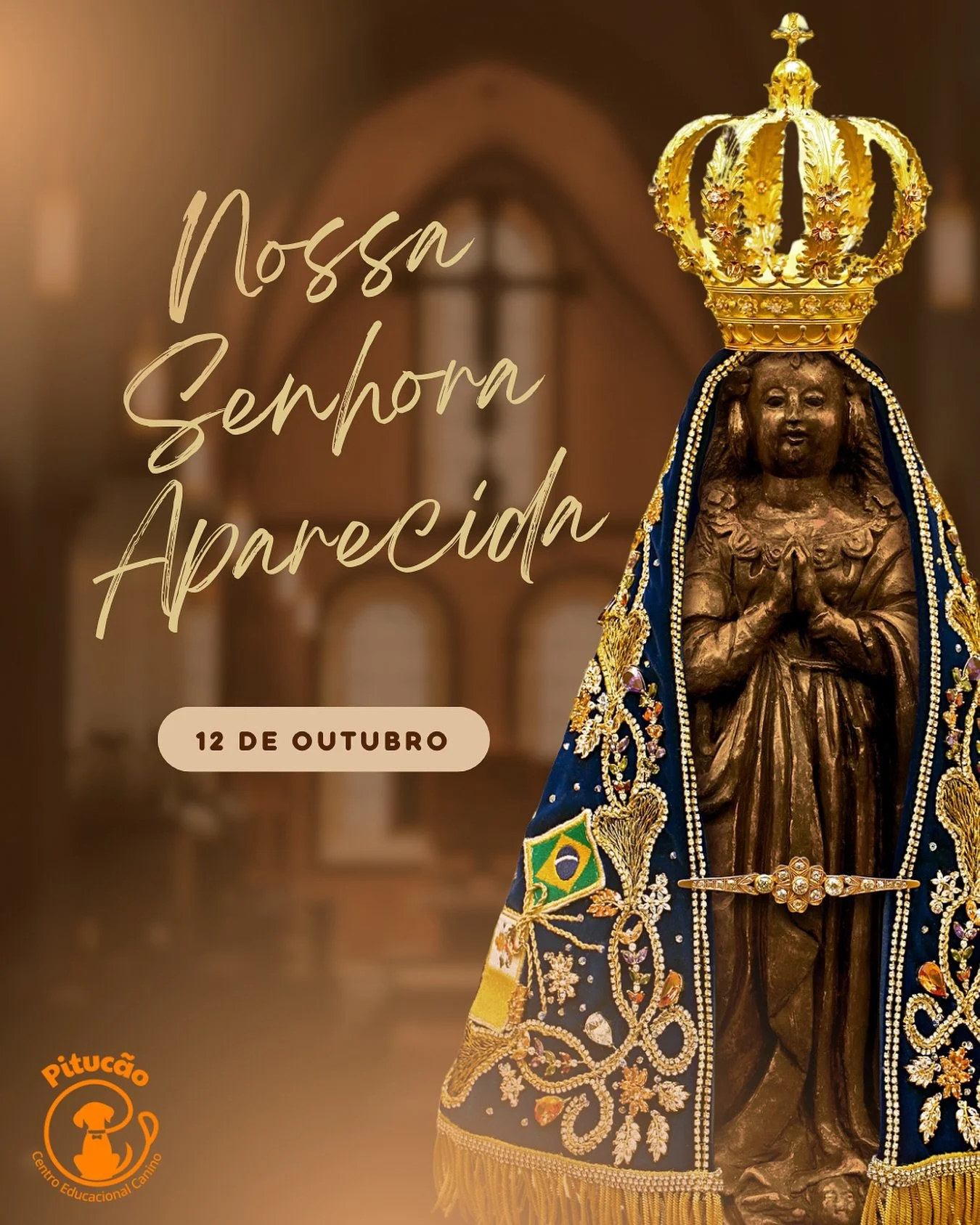 Hoje celebramos o amor e a prote&ccedil;&atilde;o de Nossa Senhora Aparecida, M&atilde;e do povo brasileiro.
Que o manto azul da f&eacute; nos envolva em esperan&ccedil;a, nos guie com ternura e nos ensine a caminhar com coragem, mesmo nas &aacute;gu