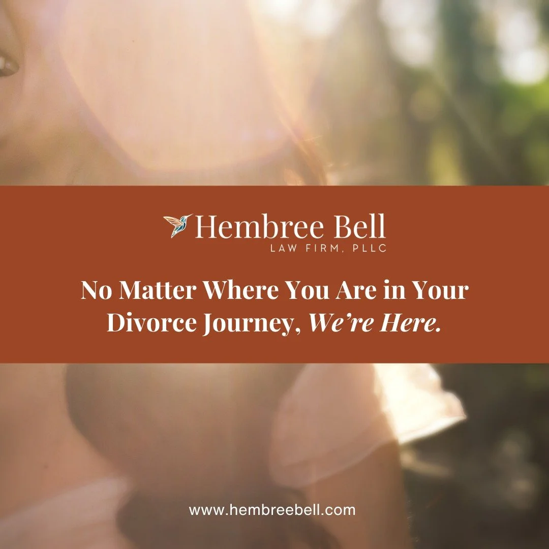 Whether you're just starting to consider divorce or navigating the final steps, you don't have to figure it out alone. Hembree Bell Law is here to guide you through every stage with clear answers and steady support.

Schedule a free case evaluation a