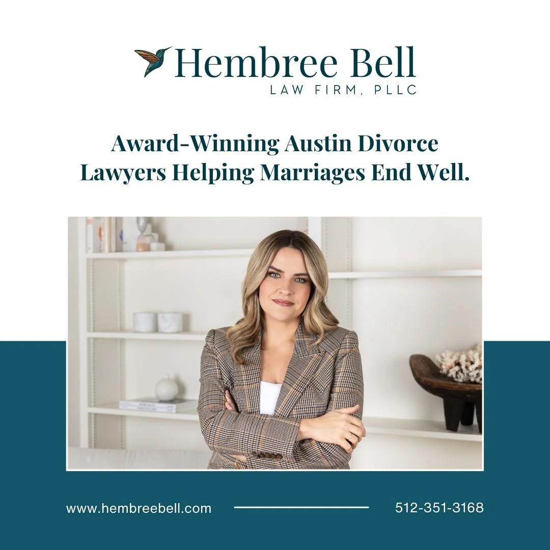 At Hembree Bell Law, we're here to guide you through divorce, custody, support, and other family matters with clarity and compassion.

Schedule a free case evaluation with Hembree Bell Law today. Call 512-351-3168 or visit www.hembreebell.com.

#Texa