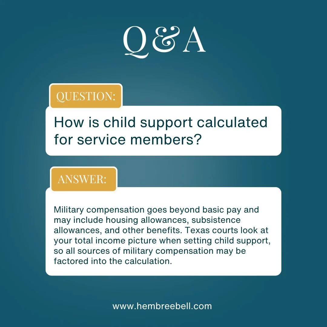 Child support for service members in Texas isn&rsquo;t based on base pay alone. Courts may also consider military allowances like housing and subsistence benefits, and changes to those benefits after divorce can affect your final child support obliga