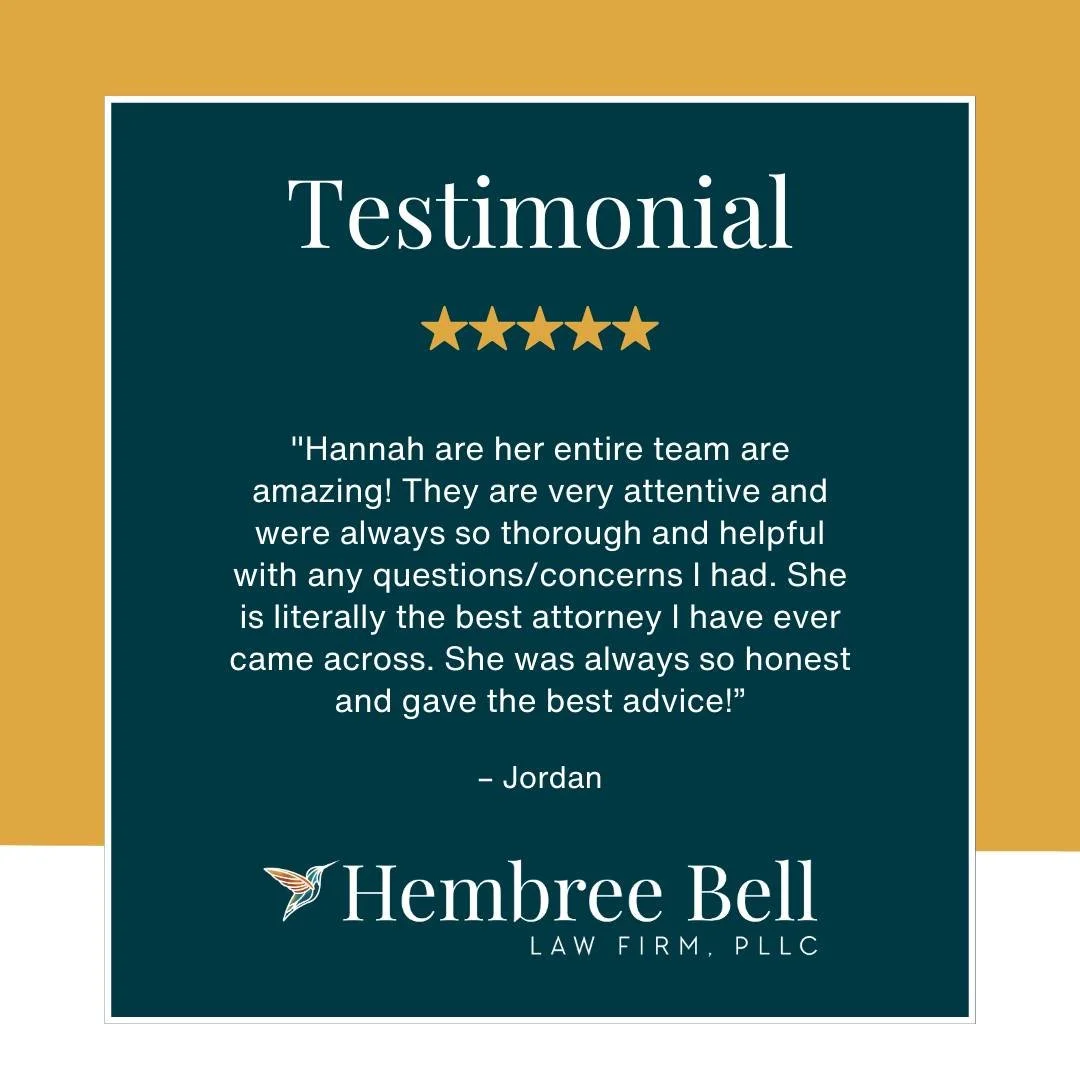 Words like these are why we do what we do. If you're looking for a legal team that's attentive, thorough, and honest every step of the way, Hembree Bell Law is here for you.

Schedule a free case evaluation with Hembree Bell Law Firm at 512-351-3168 