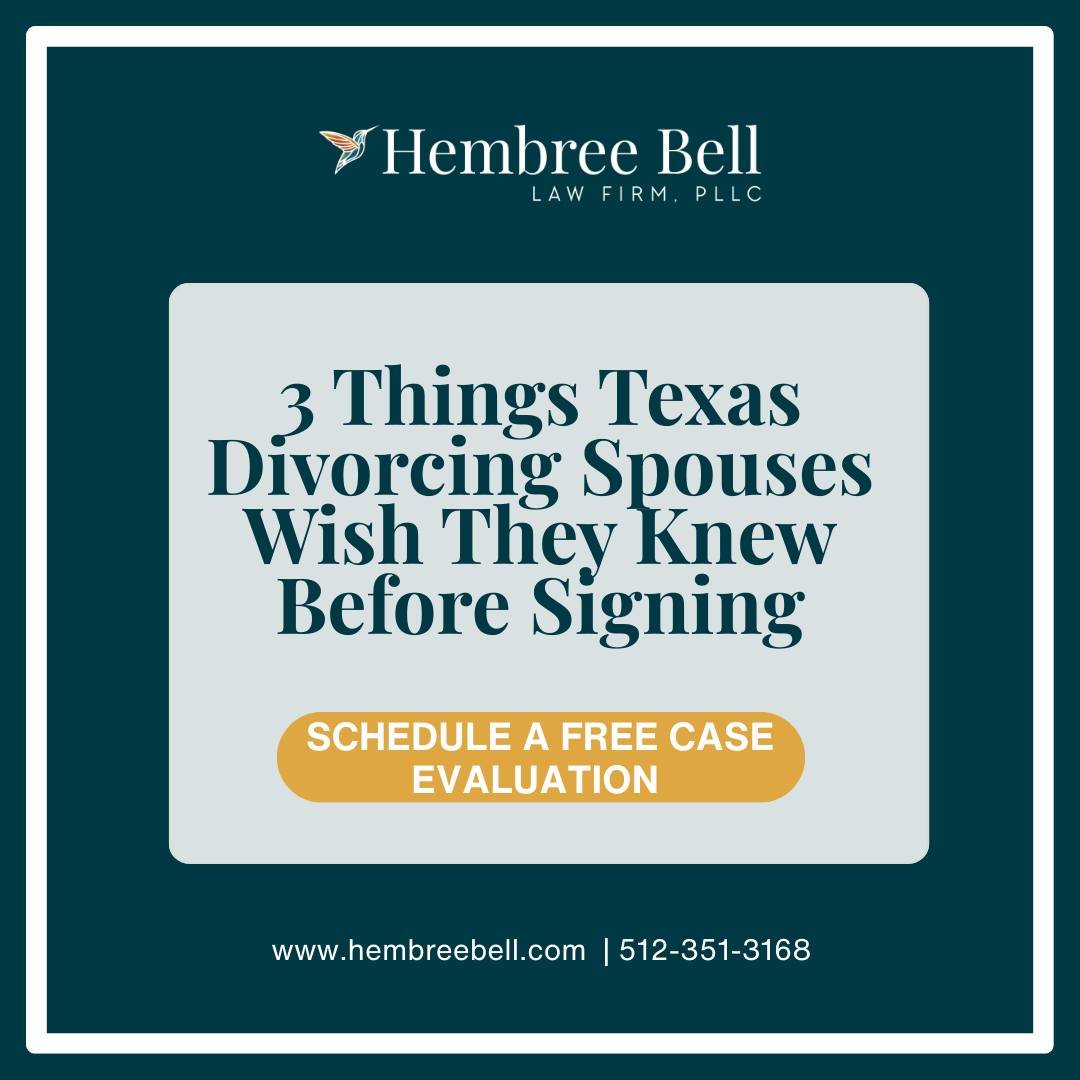Asset division is almost impossible to change once your decree is final.

If your spouse hid assets, you may have legal options, but the window is narrow.

Texas courts will hold you to an agreement even if you did not fully understand it.

Schedule 