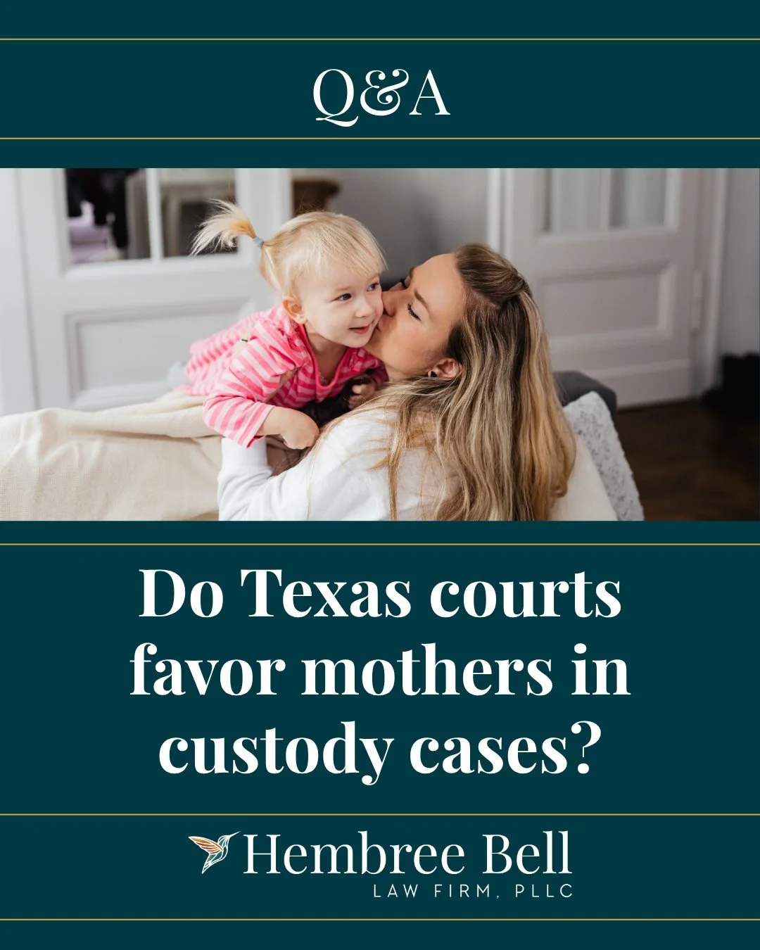 Texas courts are prohibited from awarding custody based on gender. What they ARE looking for is which parent has been the primary caregiver &mdash; who handled school drop-offs, doctor appointments, sick days, and nighttime routines.

If that parent 