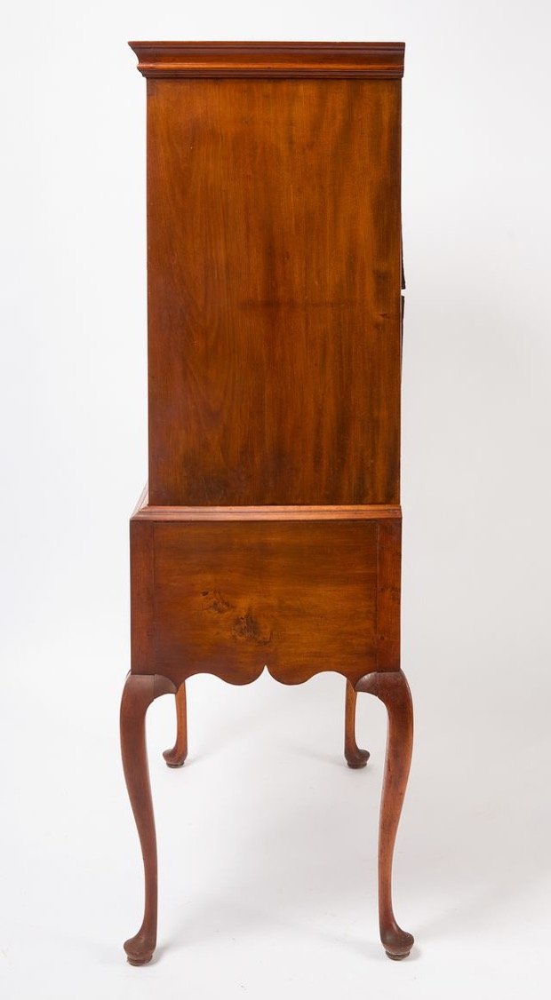 Queen Anne Flat Top Highboy right side view