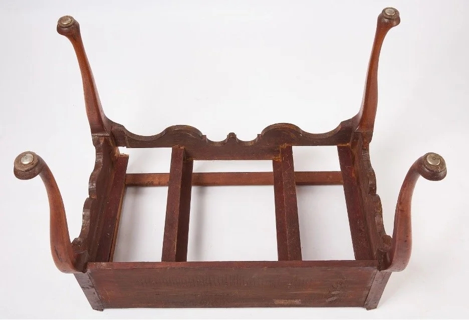 Queen Anne Flat Top Highboy under side