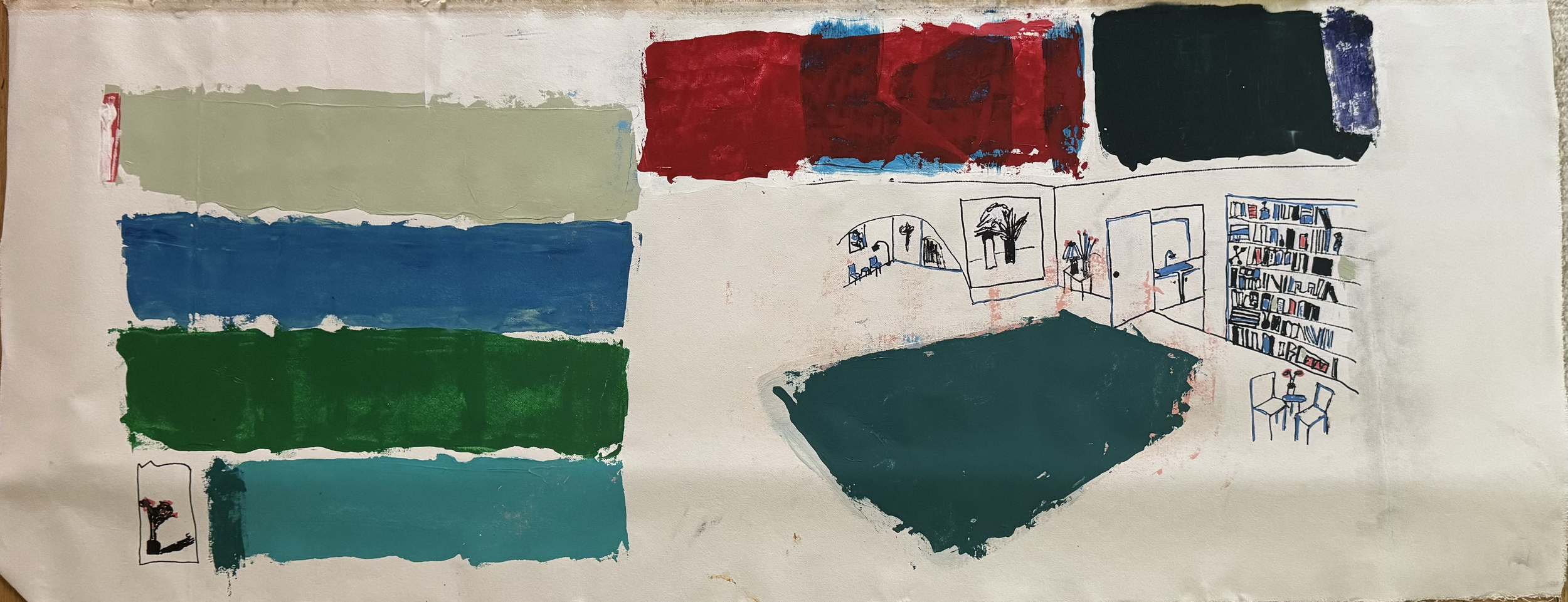 Labour, Acrylic on Canvas, 21x53, $1,750