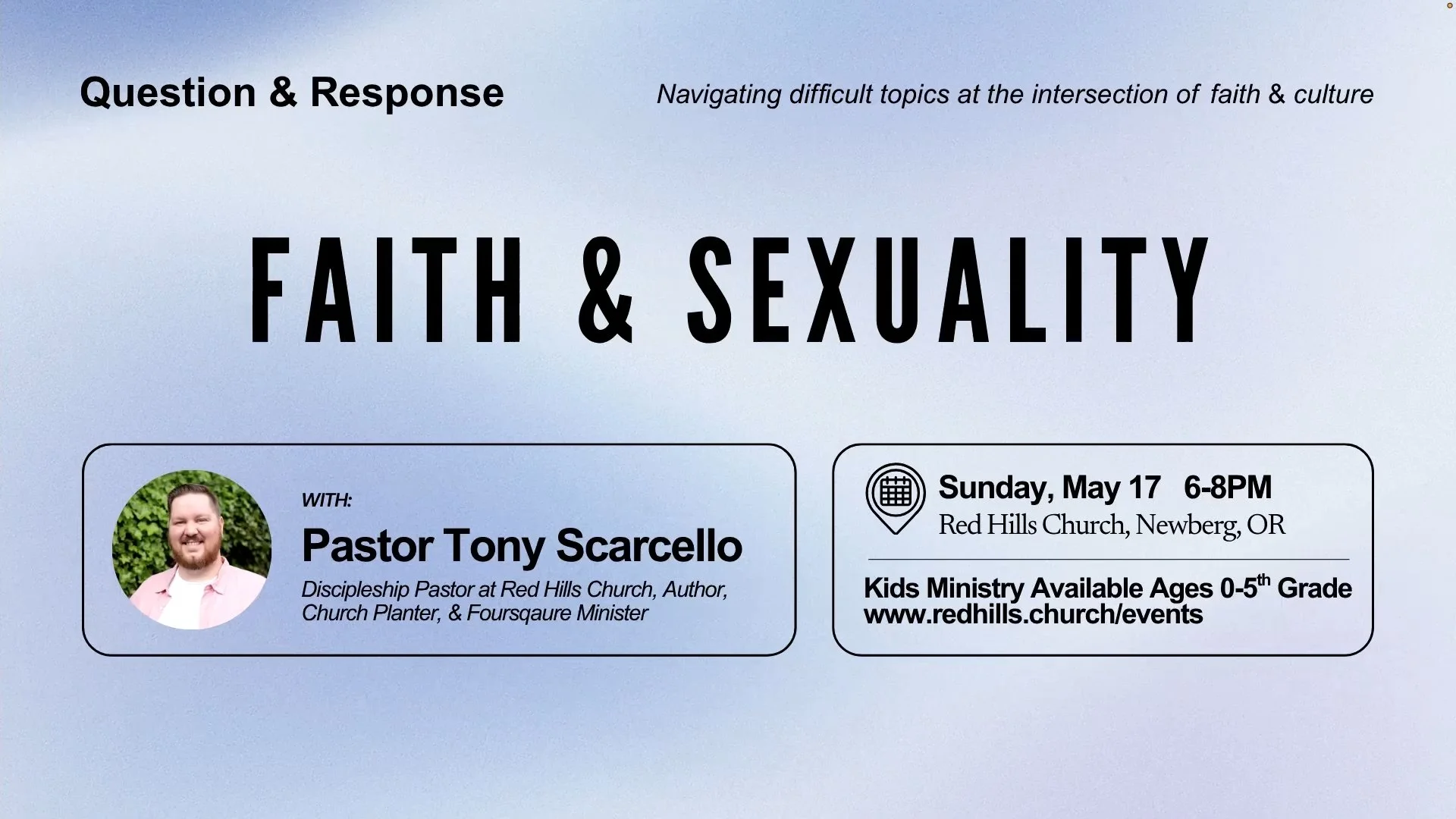 Q&amp;R - Faith &amp; Sexuality with Tony Scarcello