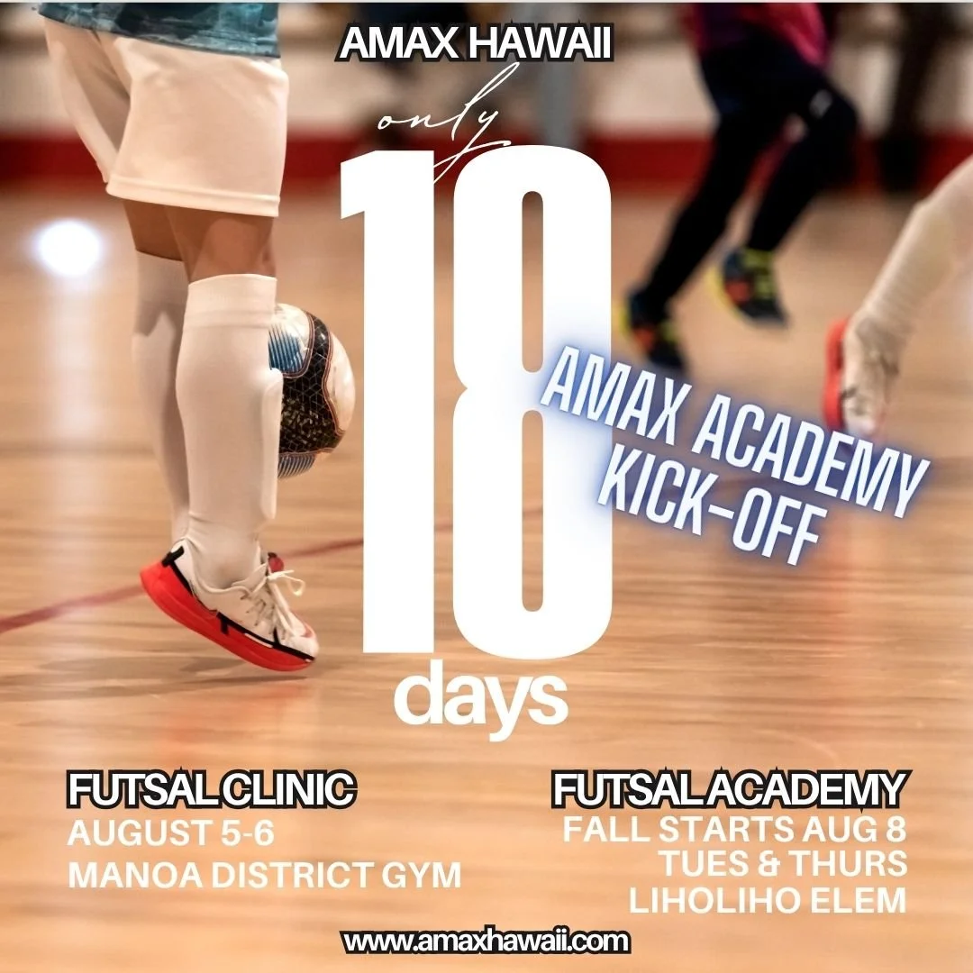 In case you didn't know...our Aug 5-6 clinic is the official kick-off event of AMAX Hawaii Futsal Academy. This is a school branch of Marquinhos Xavier and his personal push to increase skills and competition of futsal worldwide. 
Clinic attendees re
