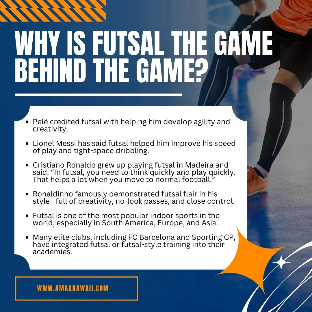 🌍⚽ Why does the world play futsal?
Because it&rsquo;s where the greats are made. From Pel&eacute; to Messi to Ronaldo, the legends all started in futsal. Quick decisions, tight control, creative flair&mdash;it&rsquo;s the game behind the game. 🔥

?