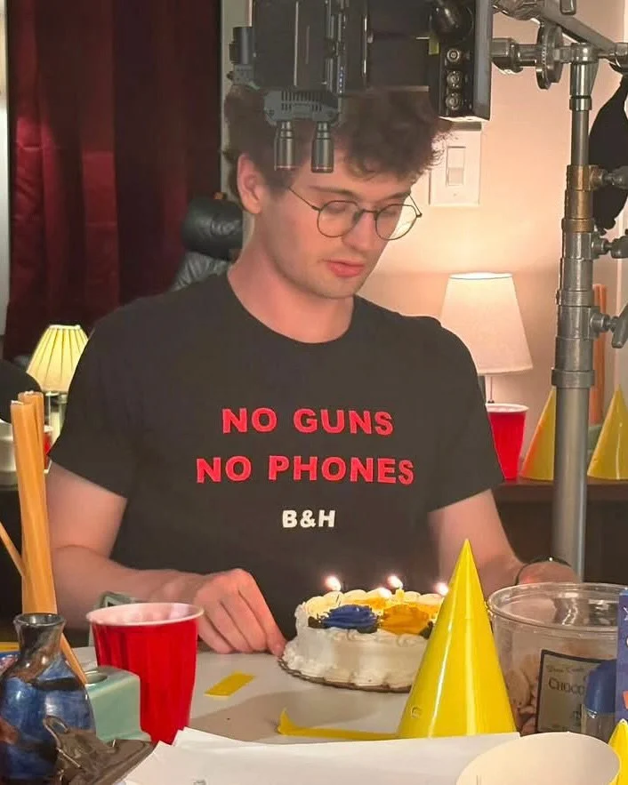 Hey @lizzie.high Thanks for the photos and the backstory. Pretty cool!😎 

&ldquo;Tucker went to NYU and has loved B&amp;H for years!! He&rsquo;s a director, and it&rsquo;s one of his favorite shirts to wear on set. This was a short film Tucker and I
