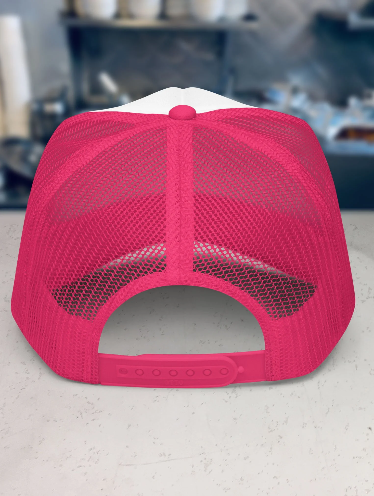 b-and-h-dairy_no-guns-no-phones_trucker-hat_hot-pink-and-white_back.jpg