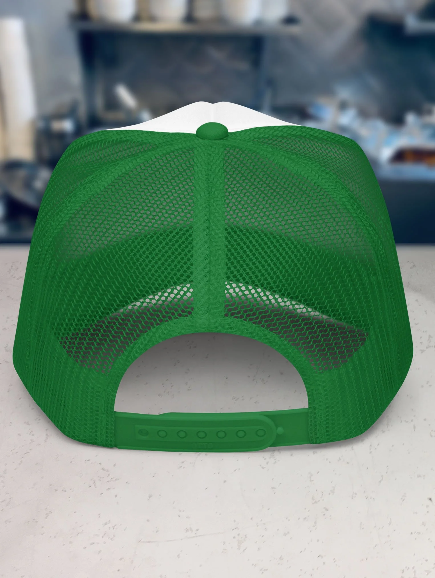 b-and-h-dairy_no-guns-no-phones_trucker-hat_kelly-green-and-white_back.jpg