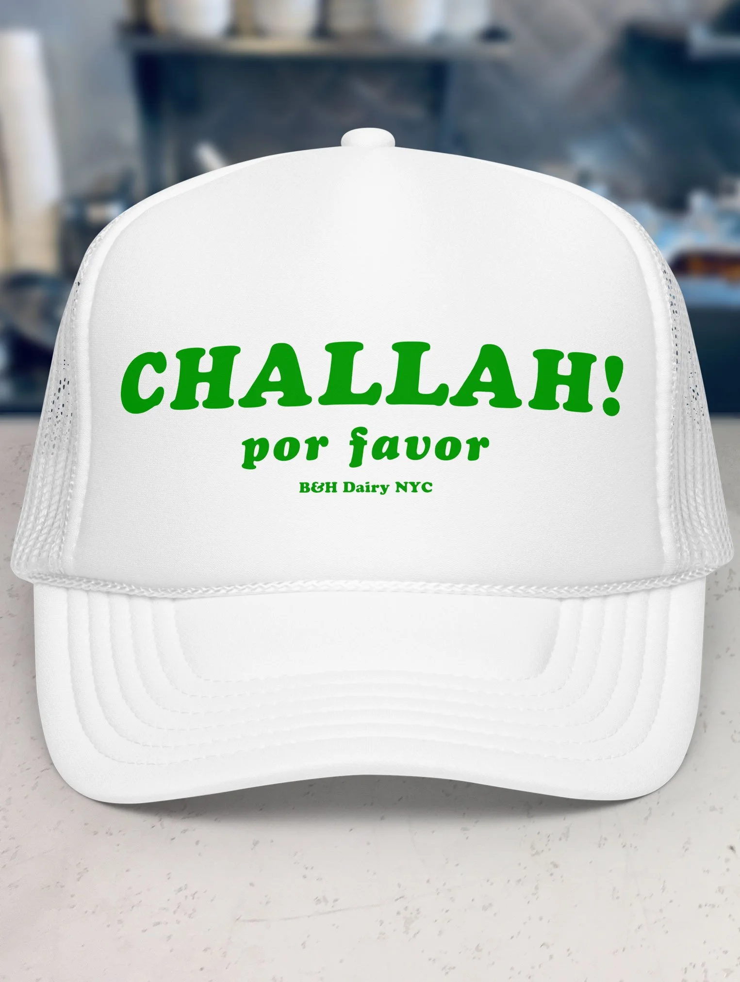 b-and-h-dairy_challah-por-favor_trucker-hat_white_front.jpg