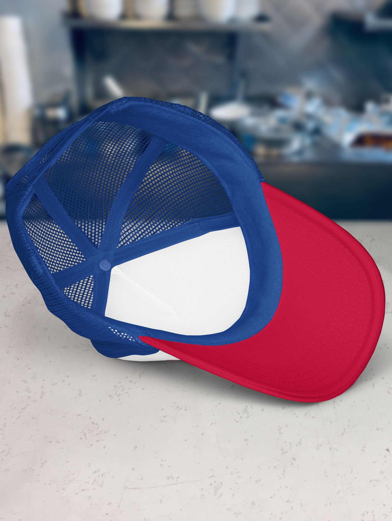 b-and-h-dairy_no-guns-no-phones_trucker-hat_red-white-blue_underside.jpg