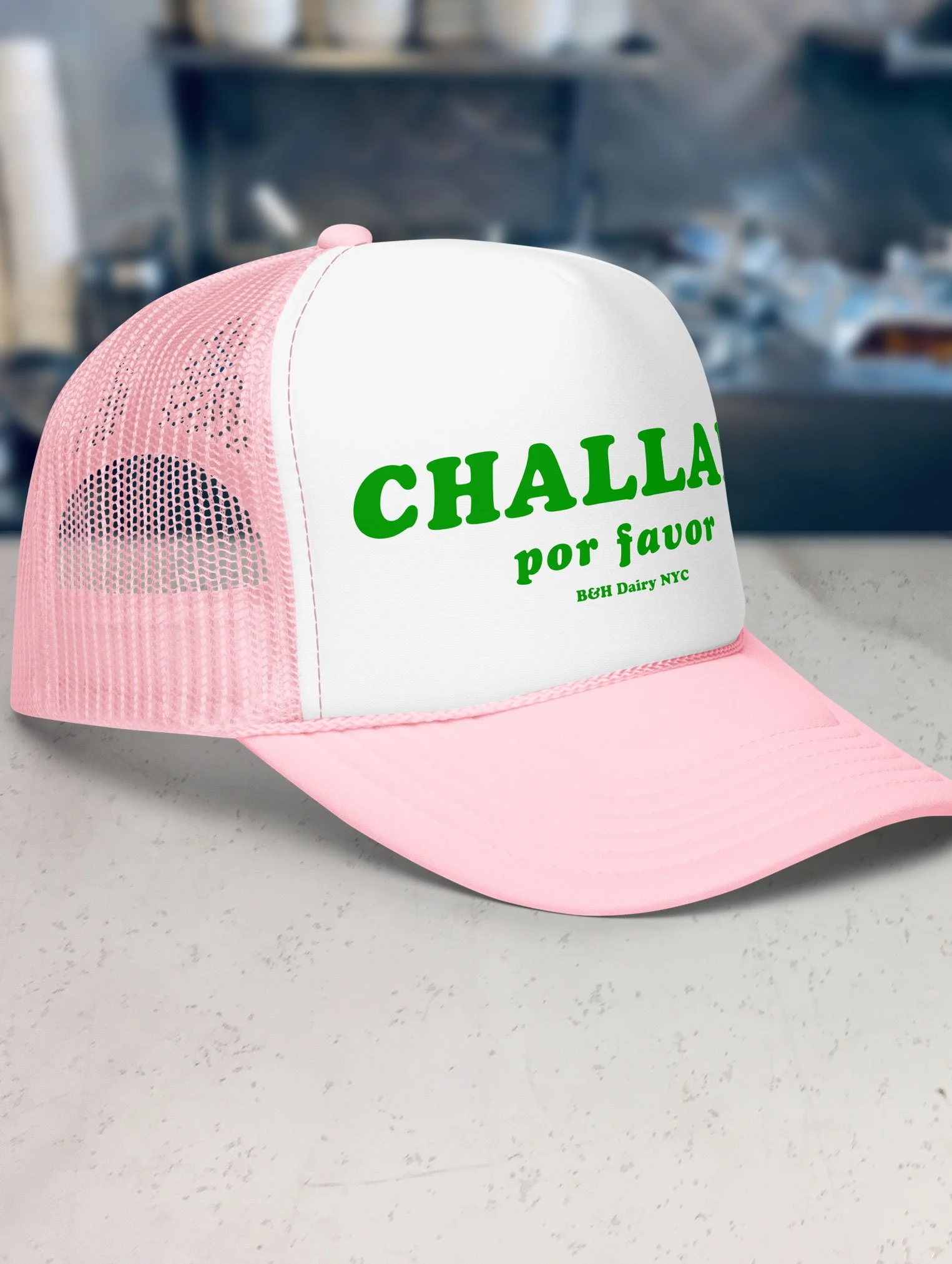 b-and-h-dairy_challah-por-favor_trucker-hat_light-pink-and-white_side.jpg