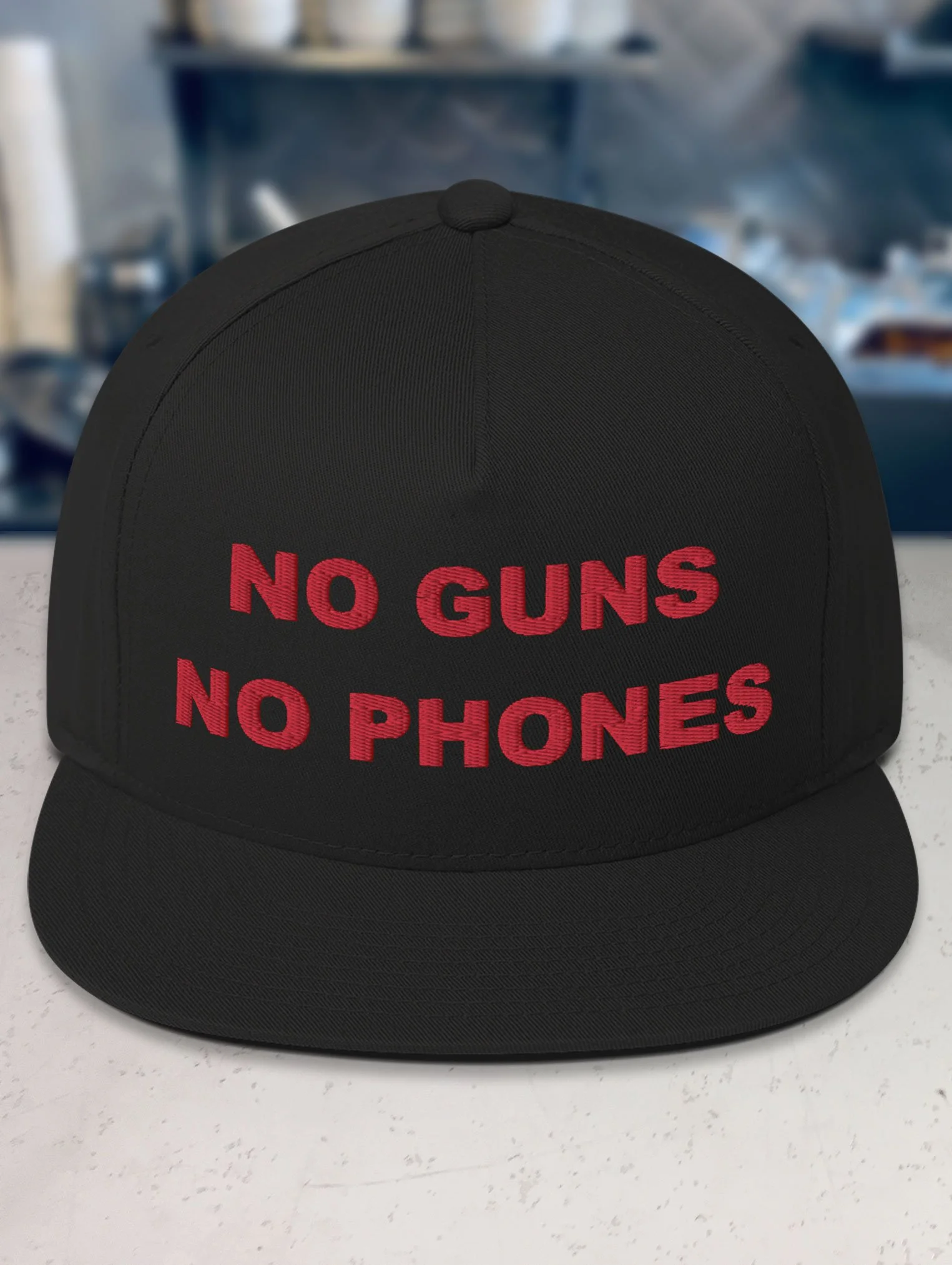 b-and-h-dairy-no-guns-no-phones_snapback_black_front.jpg