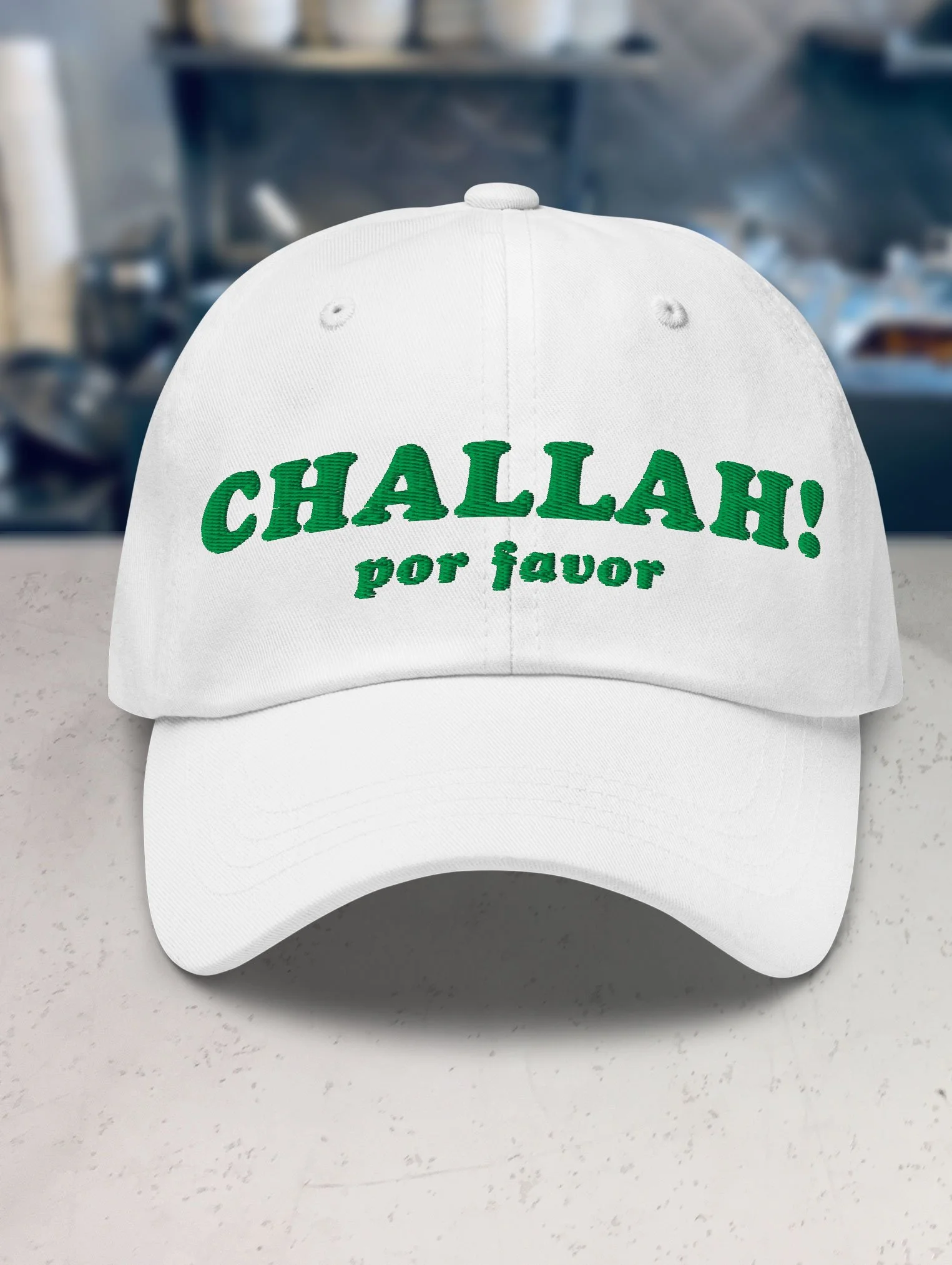 b-and-h-challah_por-favor_dad_hat_white_front.jpg