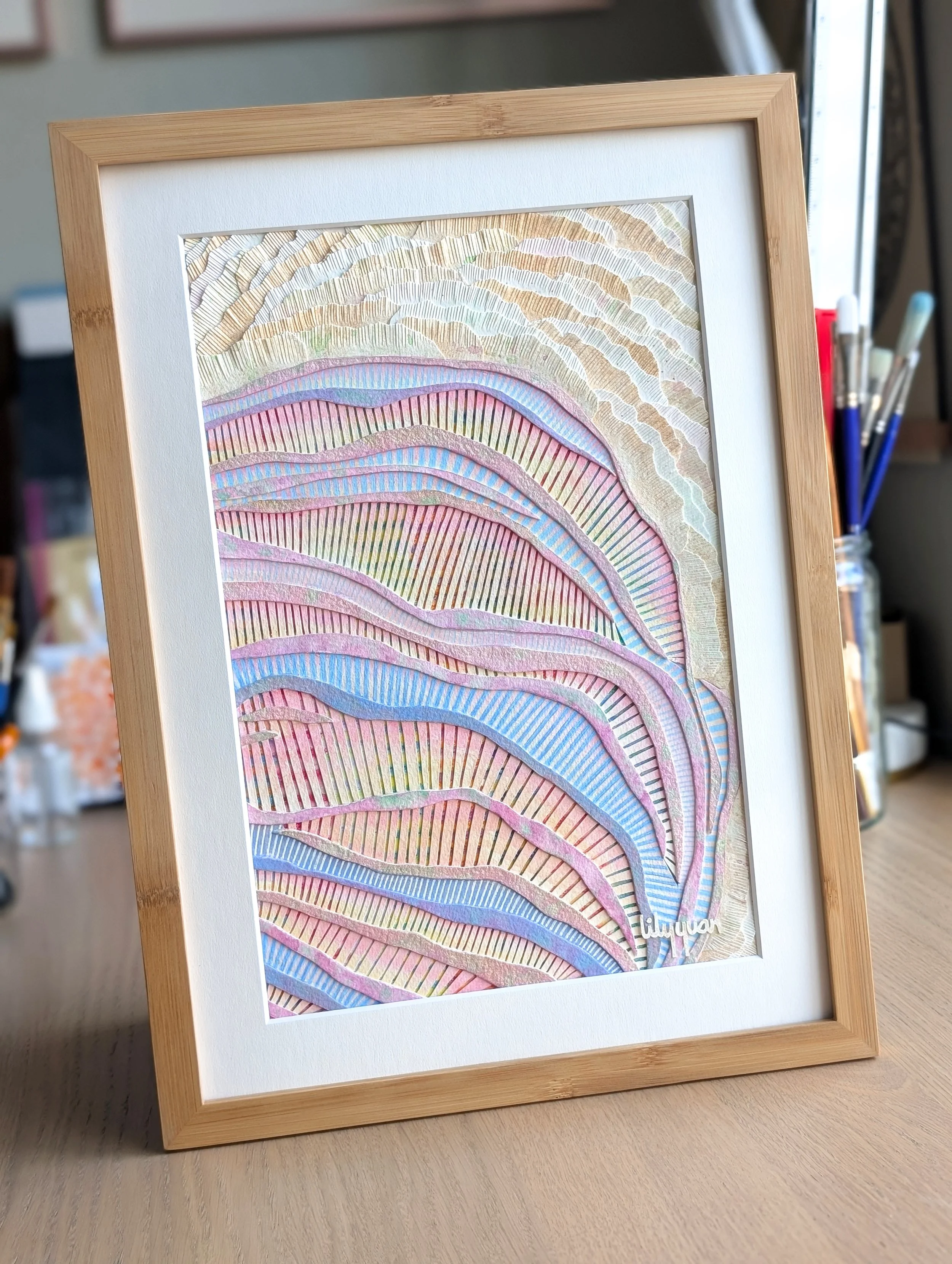 Oyster Study No. 7 - Flapper Fringe - 10”x14”
