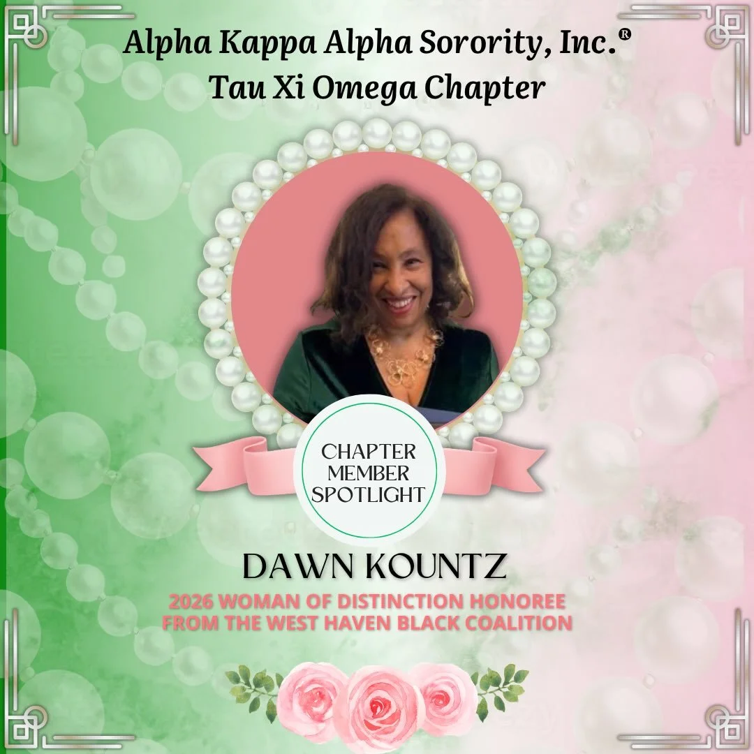 Chapter Vice President Dawn Kountz was recently honored as a 2026 Woman of Distinction by the West Haven Black Coalition. Kountz has served a staple community figure advocating for education and women&rsquo;s rights for decades. During the event, she