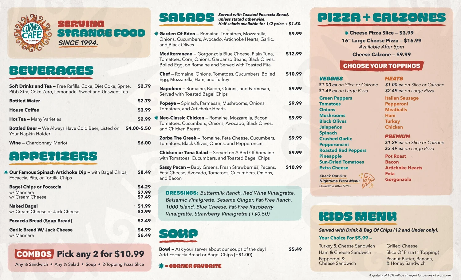 Menu — Corner Cafe Carrollton