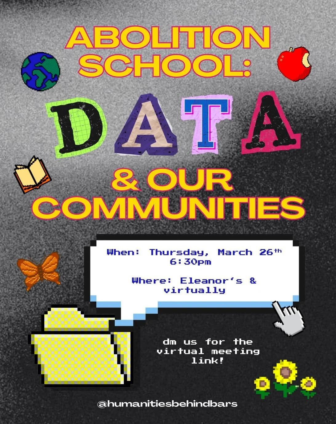 Hellooooo! This is your reminder that HBB&rsquo;s upcoming Abolition School session will be held on Thursday, March 26th at 6:30pm @eleanorsnfk ! We&rsquo;ll have an Abolition School scholar facilitating a discussion on data, data sovereignty, and ho