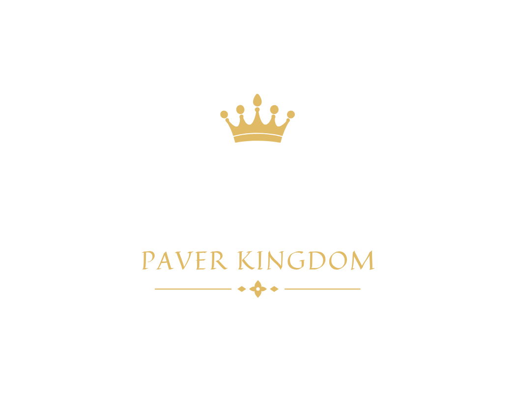Logo with the word 'ABRIL' in large white letters, a gold crown above it, and 'PAVER KINGDOM' in smaller gold letters below, all on a black background.
