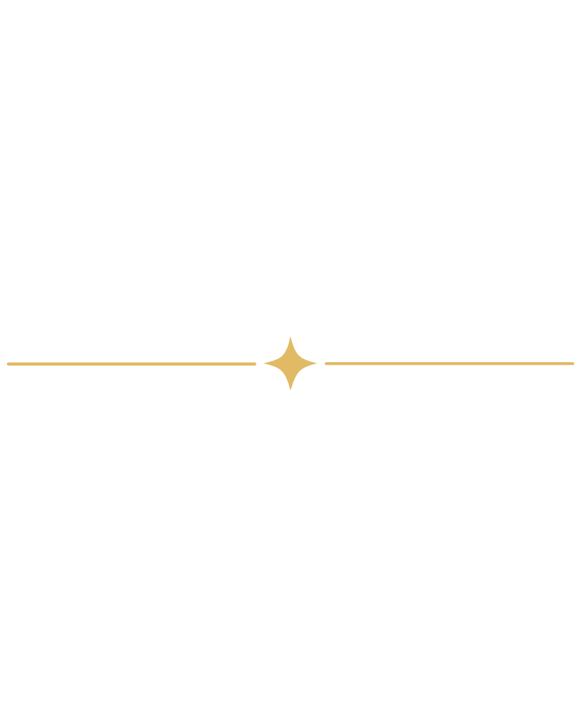 Black invitation card with gold decorative border and a star-like ornament at the bottom center, no text visible.