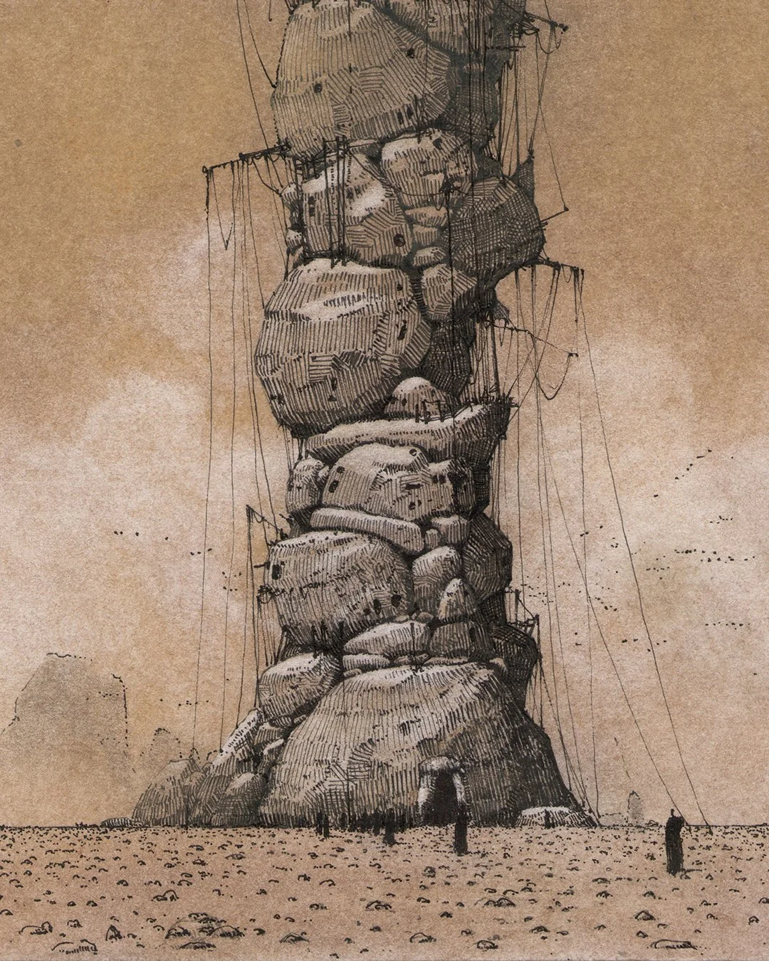 andreas-papastergiou-ink-and-color-pencils-drawing-babel-Closeup1.jpg