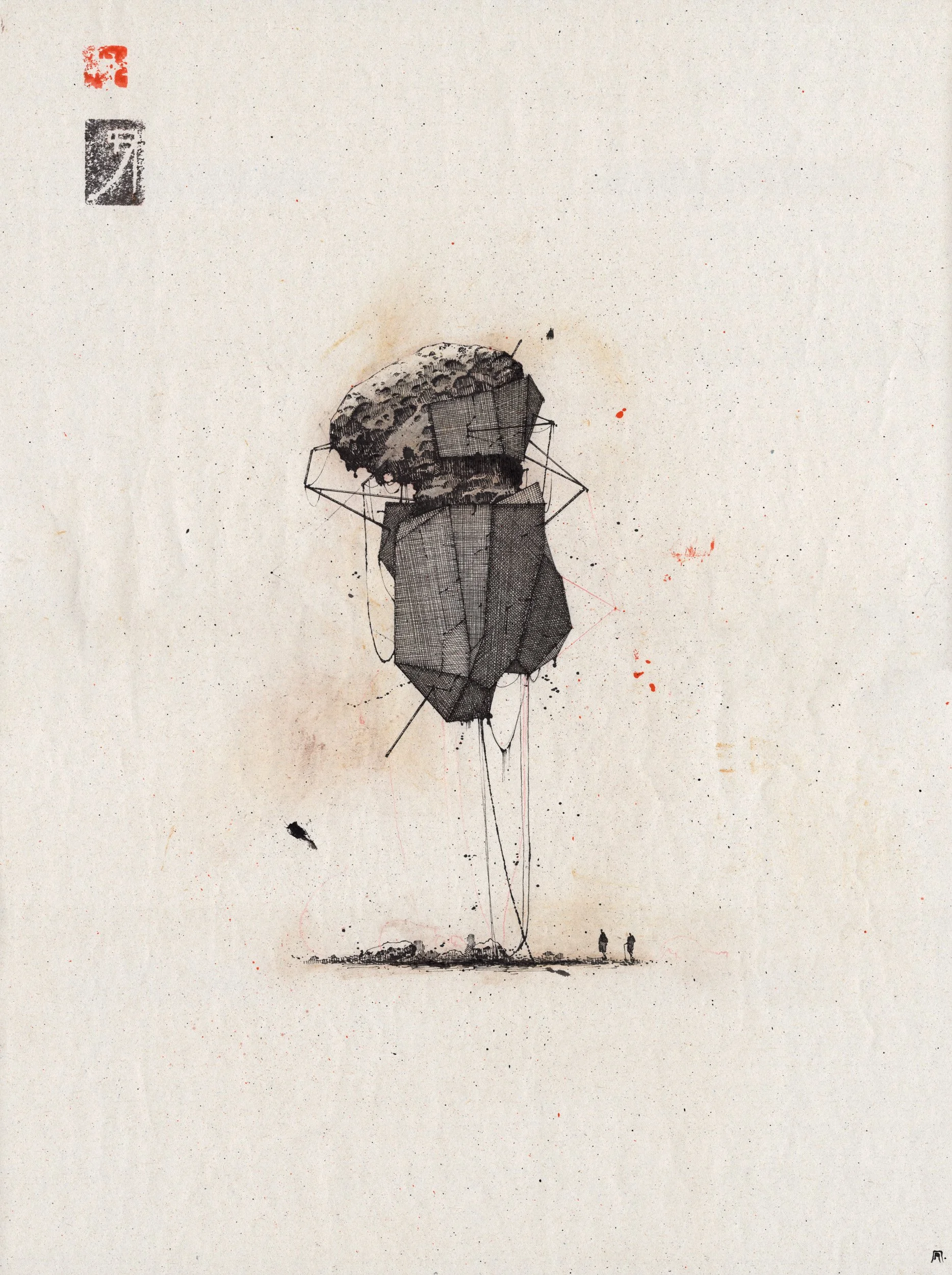 andreas-papastergiou-ink-and-dry-pastels-drawing-meteorite-preservation.jpg