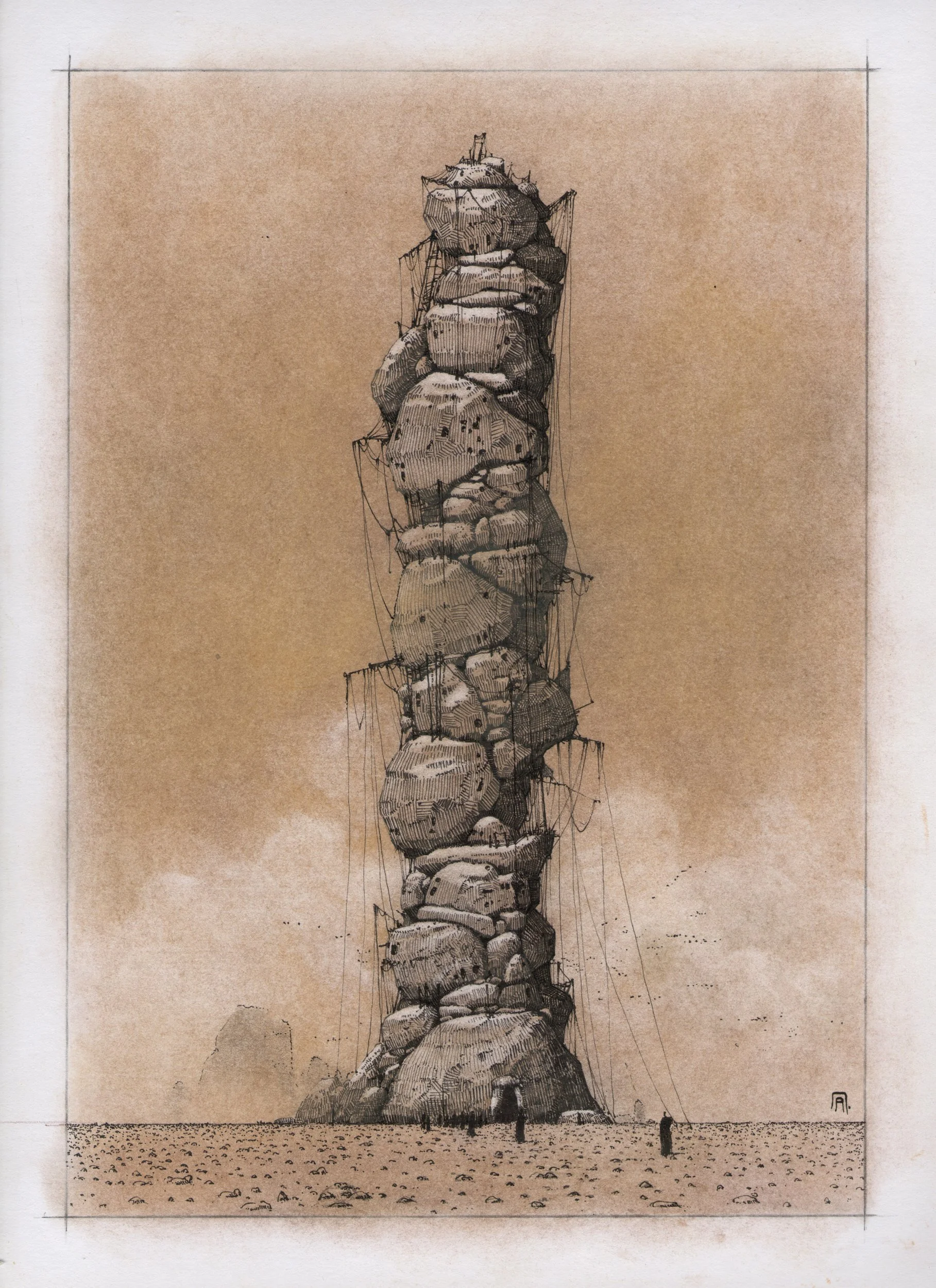 andreas-papastergiou-ink-and-color-pencils-drawing-babel.jpg