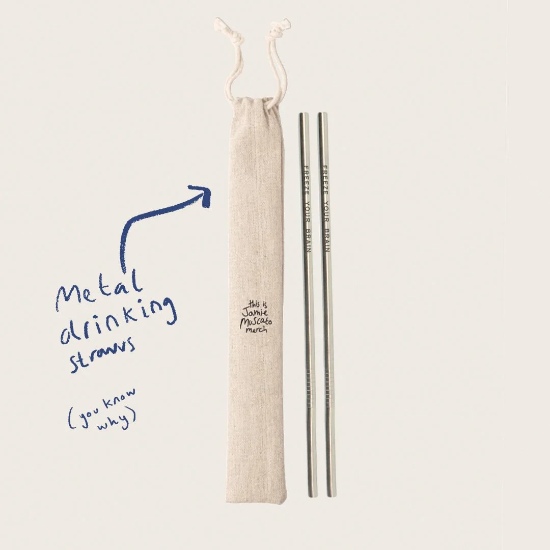 Engraved Freeze Your Brain Straw