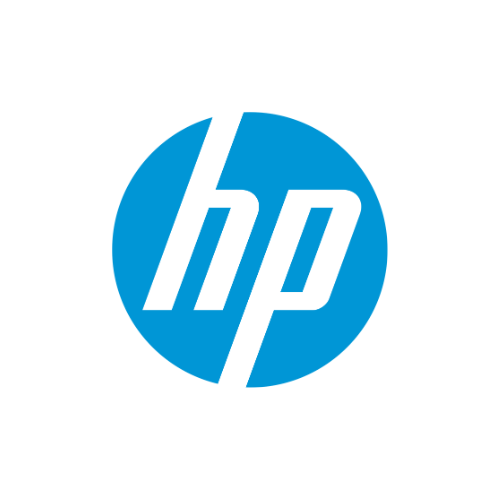 Logotipo de HP en fondo blanco