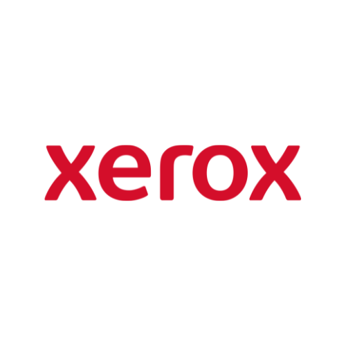 Logotipo de la marca Xerox en letras rojas sobre fondo blanco.