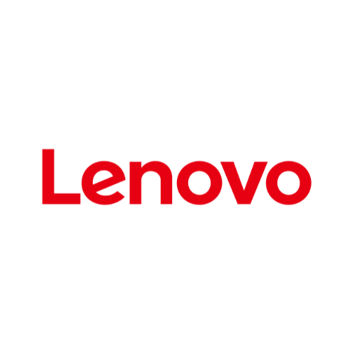 Logotipo de Lenovo en color rojo sobre fondo blanco.