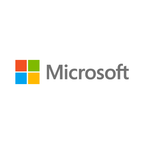 Logotipo de Microsoft con el texto en gris.