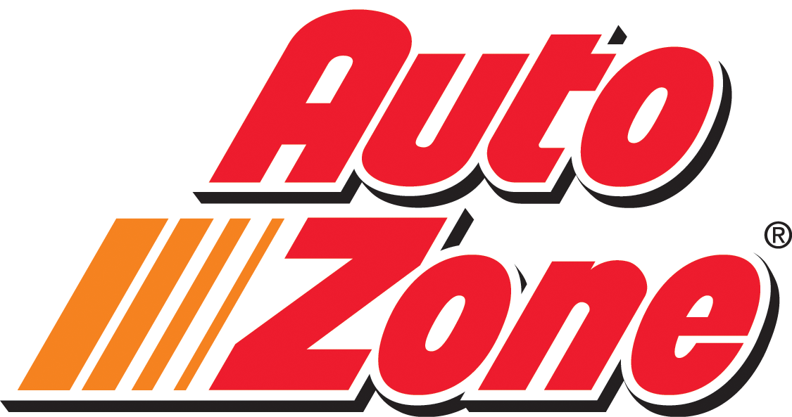 Logo of AutoZone with red and orange stylized text