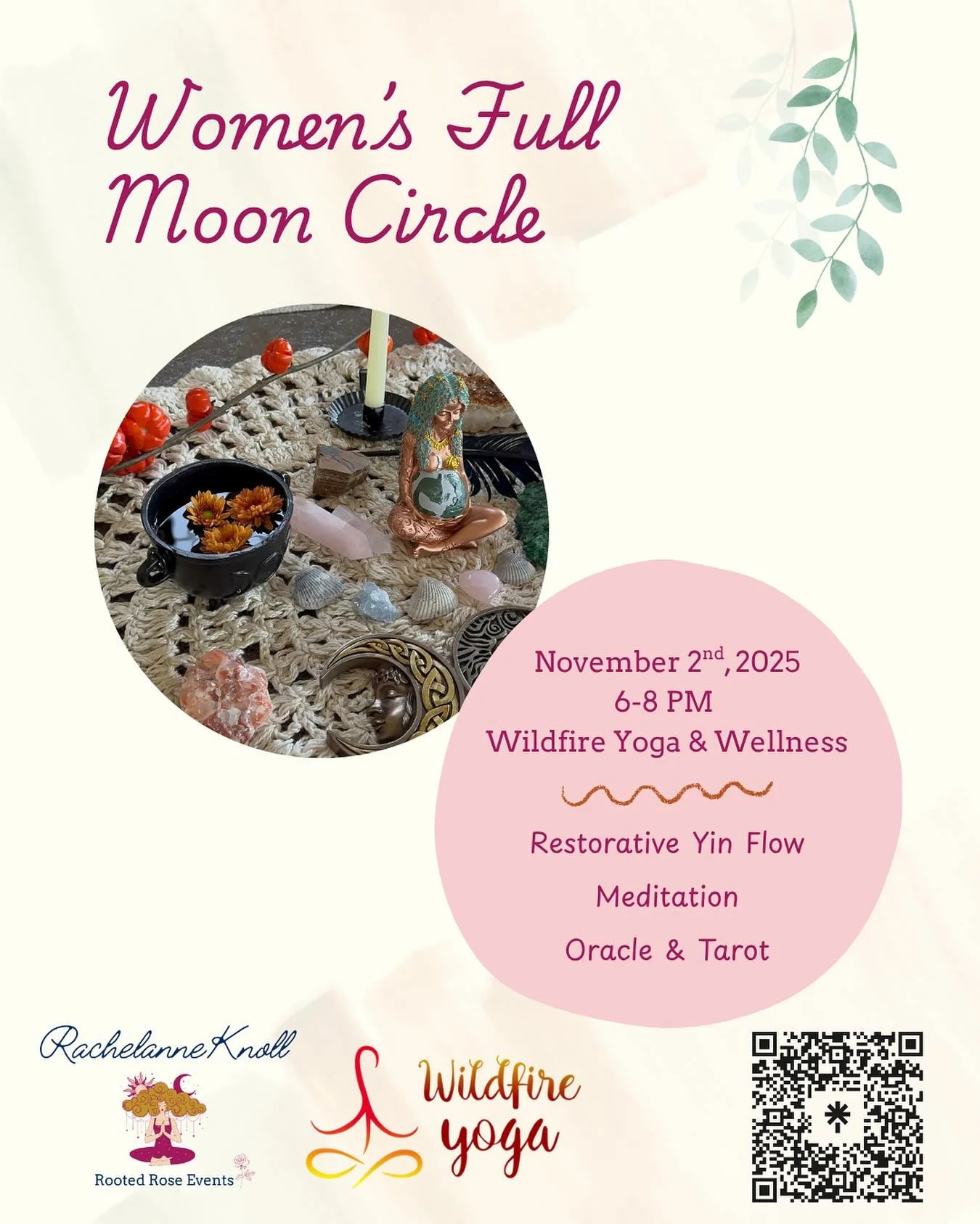 Women&rsquo;s Full Moon Circle for November! 🤎 I&rsquo;m graduating yoga teacher training in just a few months, so I&rsquo;m starting to incorporate more yoga into our time together! We&rsquo;ll slow down and honor this time of year with a restorati