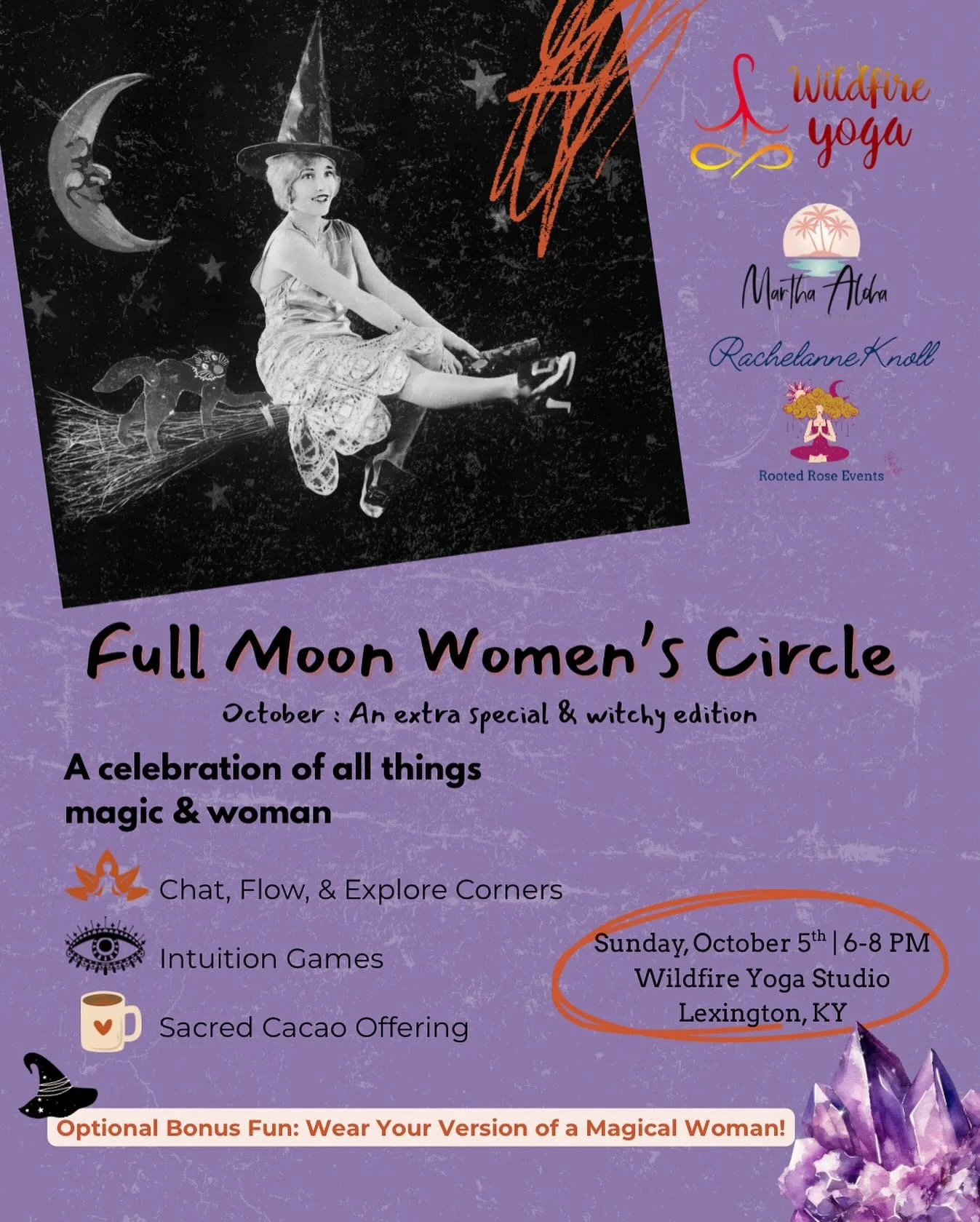 Friends! I am so excited to announce an extra special and witchy edition of our Women&rsquo;s Full Moon Circle for spooky season! 👻🖤

We&rsquo;ll begin gathered around the altar with grounding breathwork, a guided meditation, and a sacred cacao off