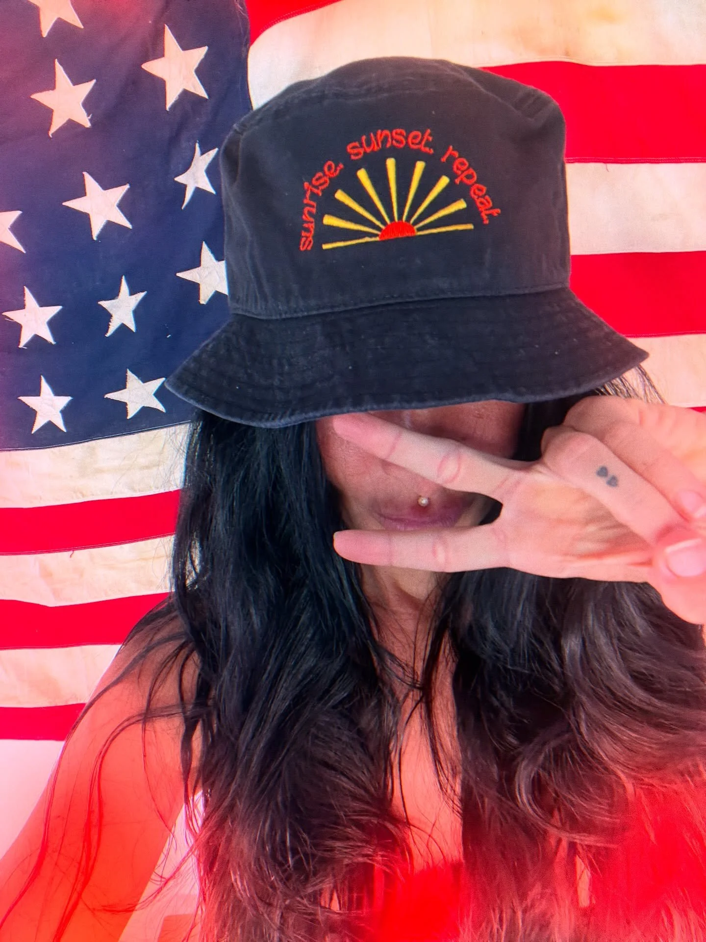 sunrise. sunset. repeat. 
bucket hat 💗⚡️💫✨
one size fits all (most?)