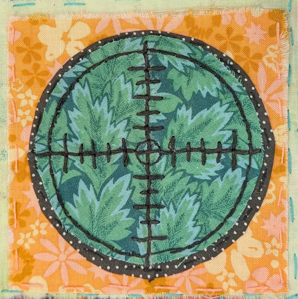 Crosshairs as in a magnifying telescope mounted on a rifle