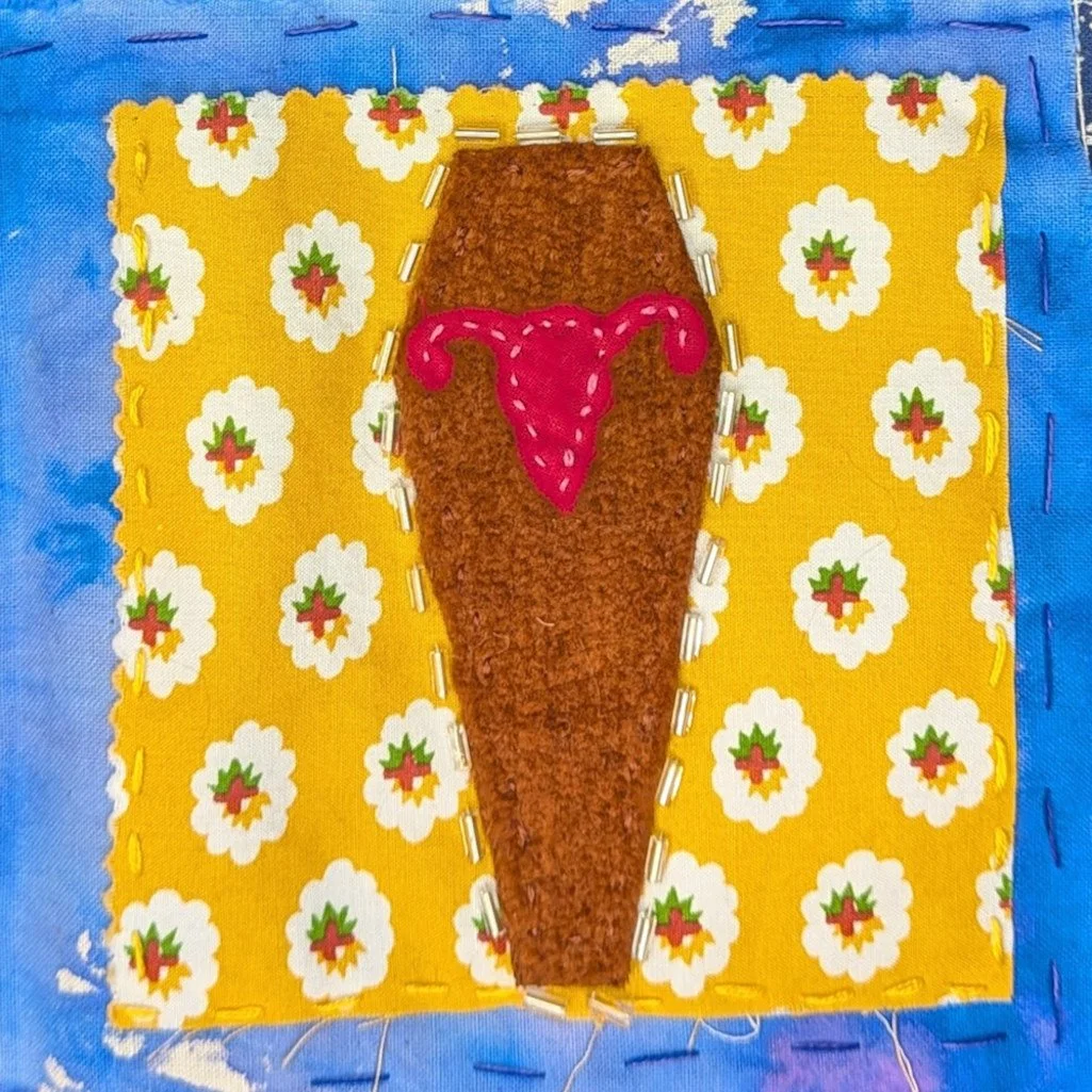 Coffin containing a uterus