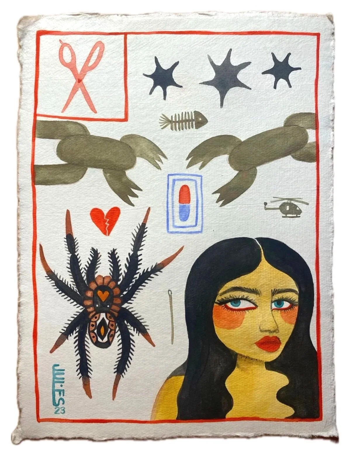 "Fragments", 2023.
Watercolor on cotton rag paper.
8 x 6 inches.